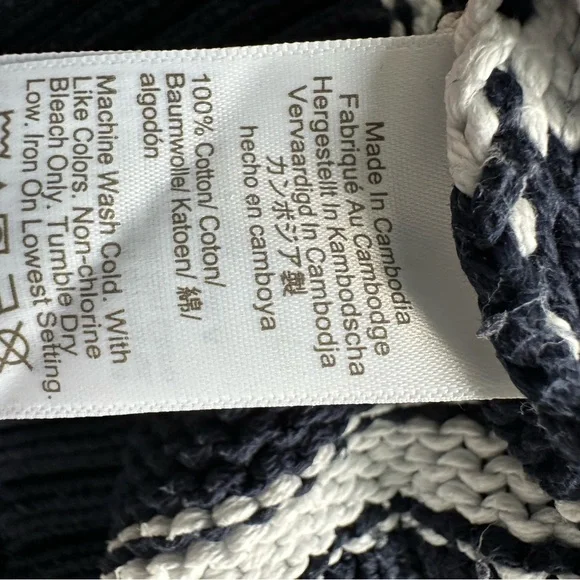 J. Crew Women Navy and White Textured Knit 100% cotton - Picture 8 of 9